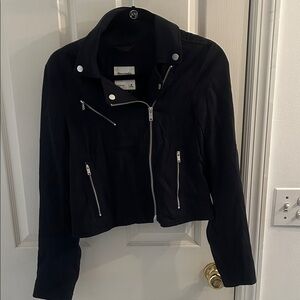 Abercrombie & Fitch Black Cloth Moto Jacket
